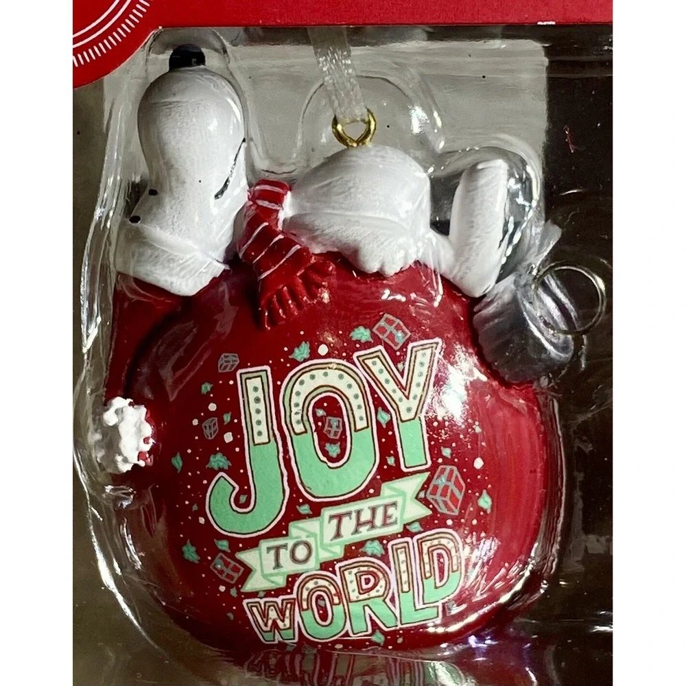 Peanuts Snoopy Joy To The World Christmas Ornament Hallmark NIB Review Pics.